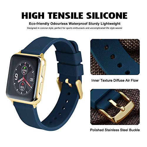 Navy 14mm Silicone Watch Band for Women